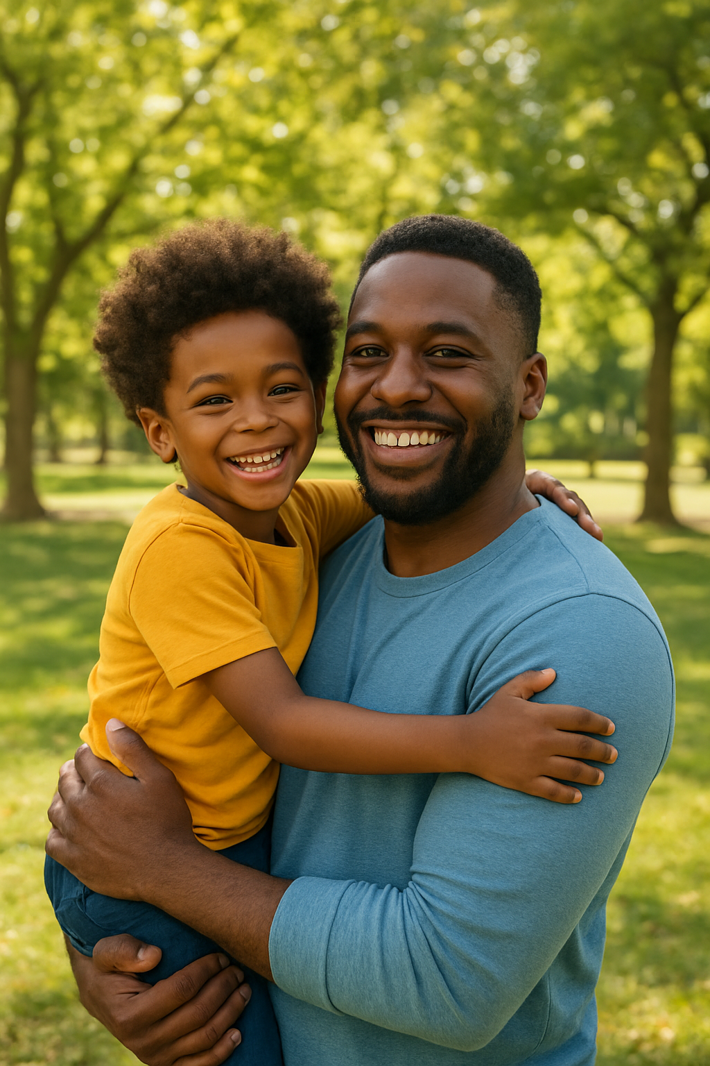 Father and Son In Park